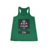 Keep Calm and Groom On Women's Flowy Racerback Tank