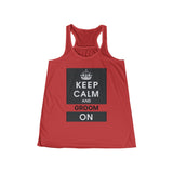 Keep Calm and Groom On Women's Flowy Racerback Tank