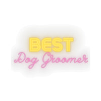 Best Dog Groomer Pink Kiss-Cut Sticker