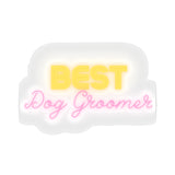 Best Dog Groomer Pink Kiss-Cut Sticker