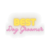 Best Dog Groomer Pink Kiss-Cut Sticker